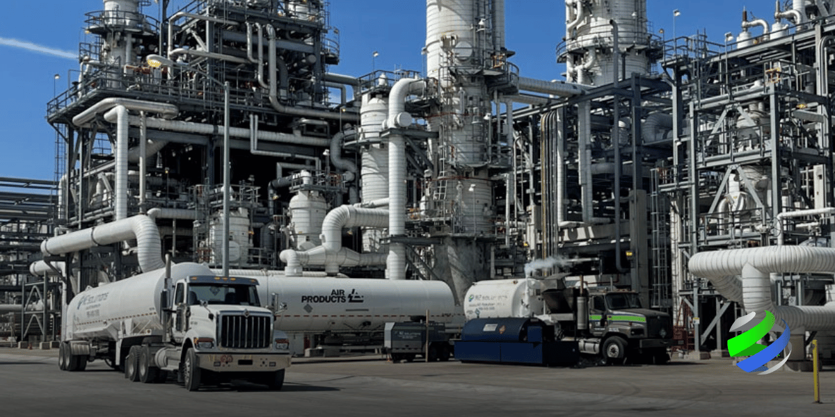 N2 Nitrogen Pump Trucks at a Refinery